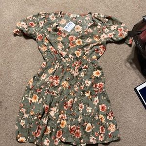 Green floral dress